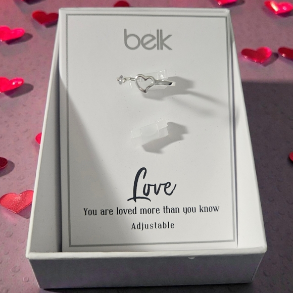 belk Jewelry - NWT Valentine Open Style Adjustable Heart Crystal Ring